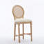 Ensemble de 2 tabourets de bar en bois massif avec tabourets de cuisine en bois massif de style campagne française classique pour comptoir de bar - Beige-2101370478