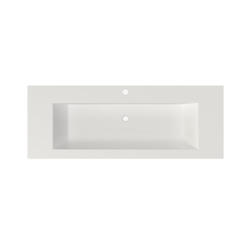 Lavabo de salle de bain mural rectangulaire en pierre à surface solide Casainc