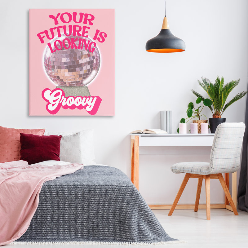 Art mural sur toile "Futur Look Groovy Disco" par Anna Quach, H 48 po x l 36 po