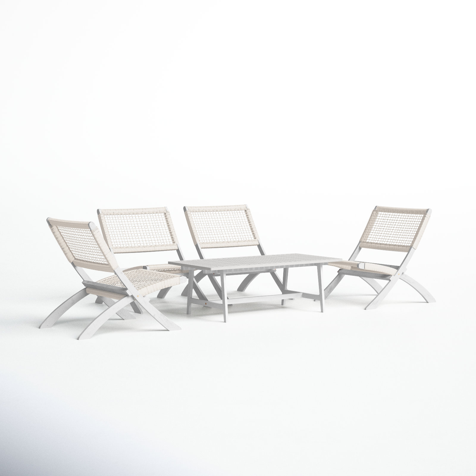 Kismet 4-Person Acacia Patio Seating Group, Gray