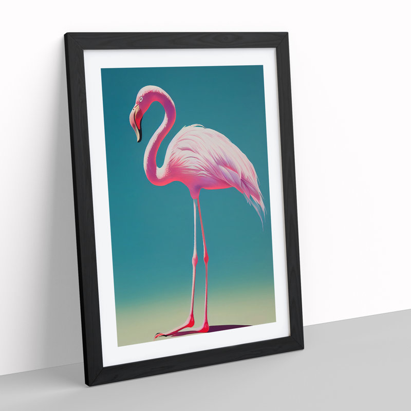 Solo Flamingo - Framed Print, Black, 46cm H x 34cm W x 2cm D