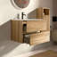 Meuble-lavabo mural simple avec lavabo en céramique Caryll, armoire de rangement moderne avec charnières à fermeture en douceur DTC, pour salle de bain, appartement et hôtel-838290733-808778444-833645115