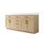 Meuble-lavabo autoportant en bois massif l 80 po x H 35 po avec comptoir en marbre de culture blanc et double lavabo en céramique, chêne-161948420-161948418