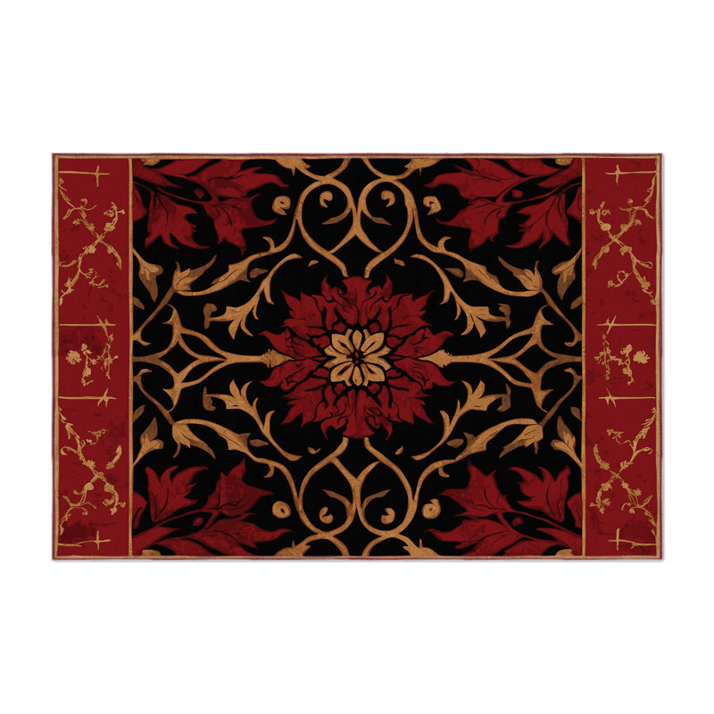 Aurora Motif Indoor And Outdoor Area Rug, Rectangle 1'6" x 2'6"
