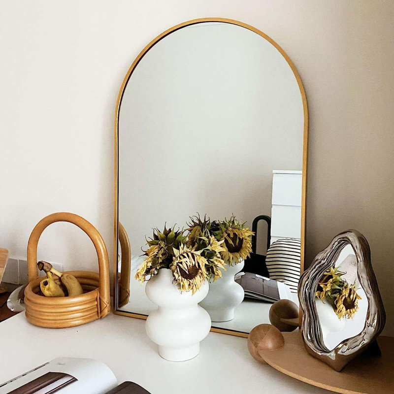 Miroir mural pour salle de bain Norby, Or, 40 po x 30 po