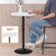Table de bar, table de pub ronde à hauteur réglable, avec base robuste, style moderne, facile à assembler, convient aux petits espaces