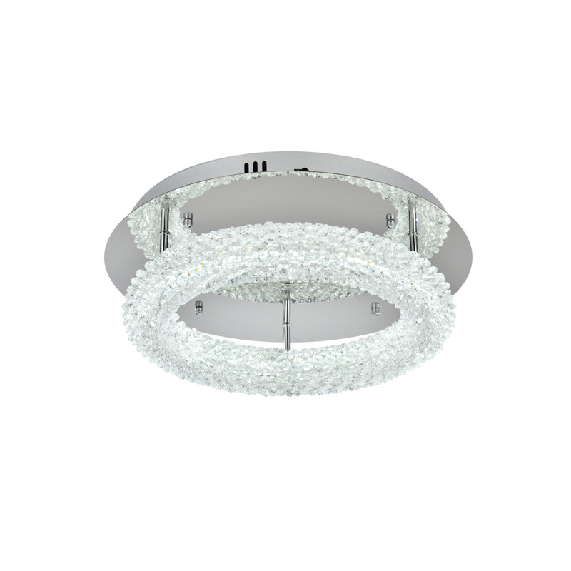 Bridgeton LED Semi Flush Mount, Chrome, 5.5" H x 18" W x 18" D