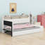 Lit de jour rembourré avec lit gigogne, lumière DEL, charge USB, repose-pieds et tablettes de rangement-1290876122-1290876121