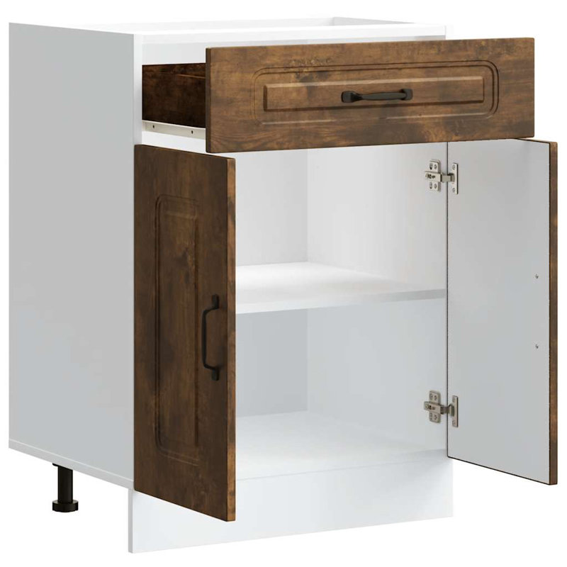 Kitchen Base Cabinet Kalmar Engineered Wood, Smoked Oak