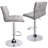 Square Back Adjustable Bar Stool, Gray