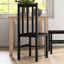4 chaises de salle à manger, dossier à lattes noires, pin massif, convenant à de multiples occasions, chaises peu encombrantes de 4, noir, bois de pin, ajoutent une touche de style à votre
