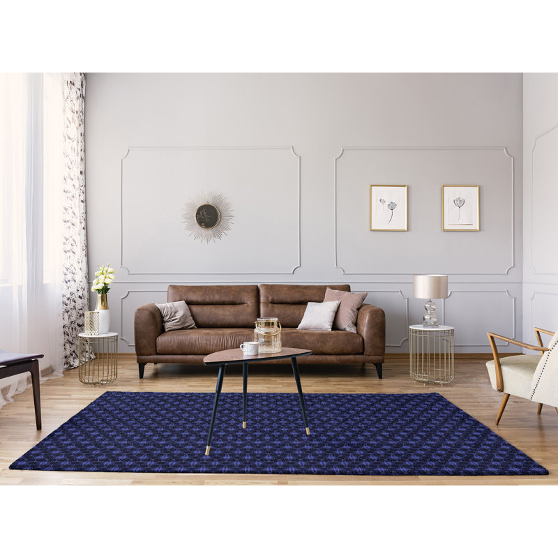 Tapis noir/mauve à cercles ornés classic, Rectangle 9 pi x 12 pi