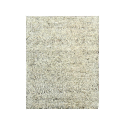 7'7" x 9'10" New Hand Knotted Grey Wool Rectangle Oriental Rug - MOA10282661