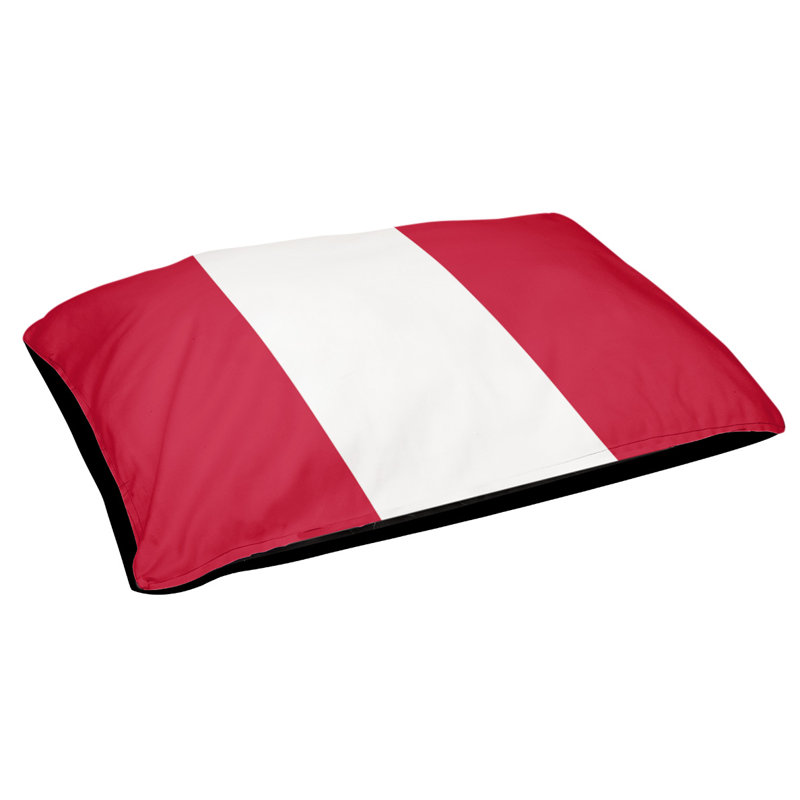 Coussin New York Bronx, Grand (l 50 po x P 40 po x H 7 po), Rouge / blanc