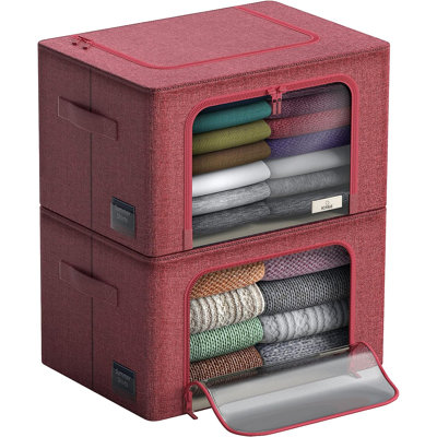 Sorbus Medium Storage Box Foldable with Window & Handles
