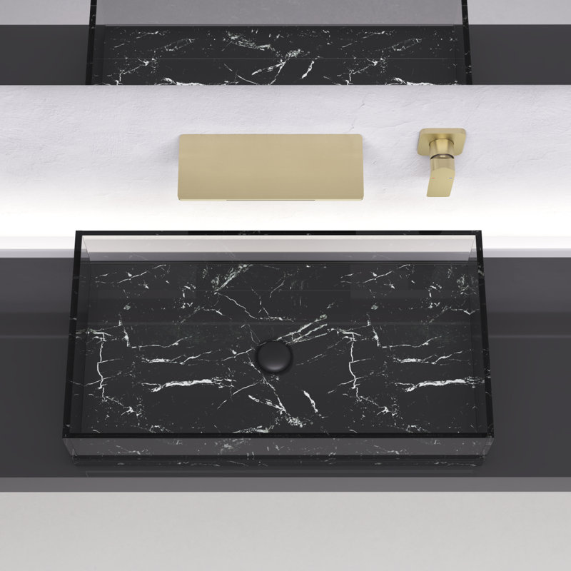 Waterfall Bathroom Sink Faucet, Brushed Gold