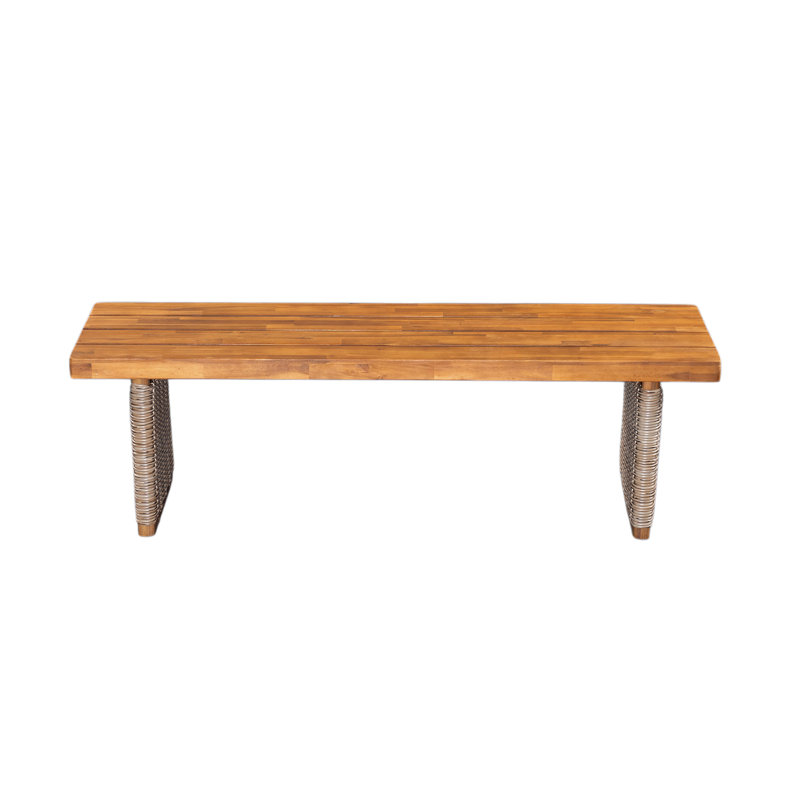 Banc d'extérieur 1 pièce en bois d'acacia, Brun / teck