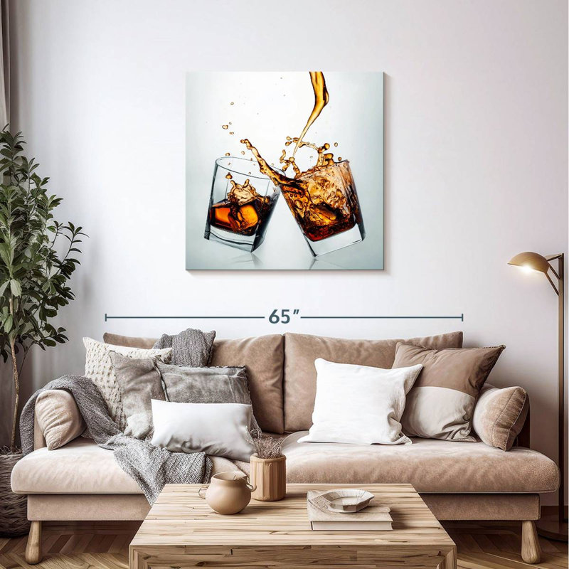 Yarlin éclaboussant des boissons de whisky, H 36 po x l 36 po