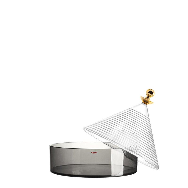 Trullo Plastic Decorative Box, Crystal/Smoke