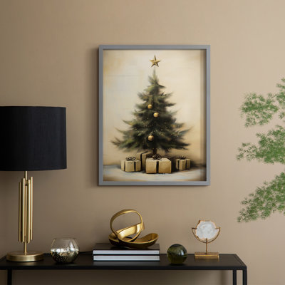 Art des Fêtes de Noël - série 2 - CEC XXXIV, reproduction encadrée - bois massif