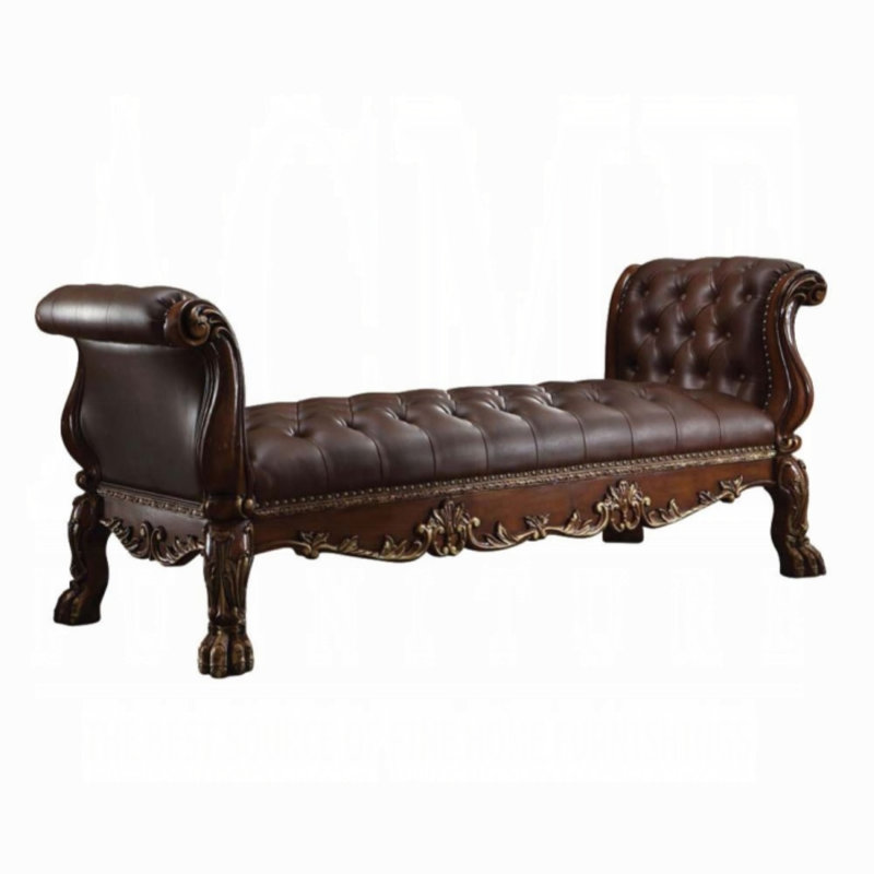 Banc en cuir synthétique Ardel, Chêne cerise, Cerisier