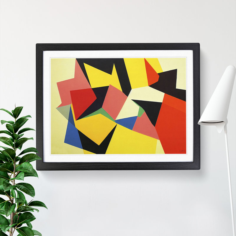 Magnificent Modern Abstract - Single Picture Frame Print, Black, 46cm H x 64cm W x 2cm D