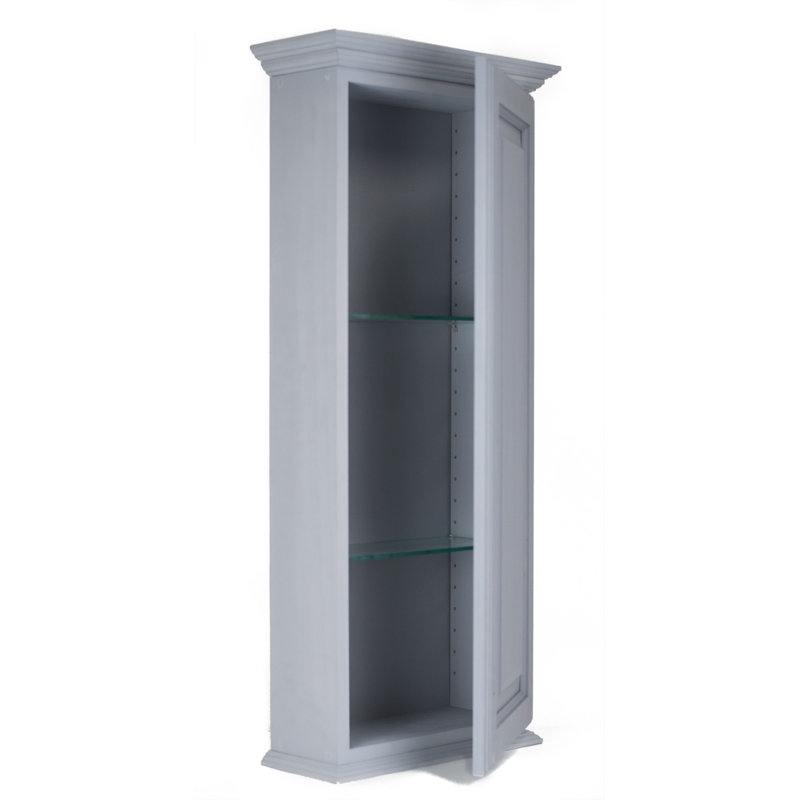 Autumn on the Wall Surface Mount Frameless 1 Door Medicine Cabinet with Adjustable Shelves, 43.5" H x 15.5" W x 8" D, Gray