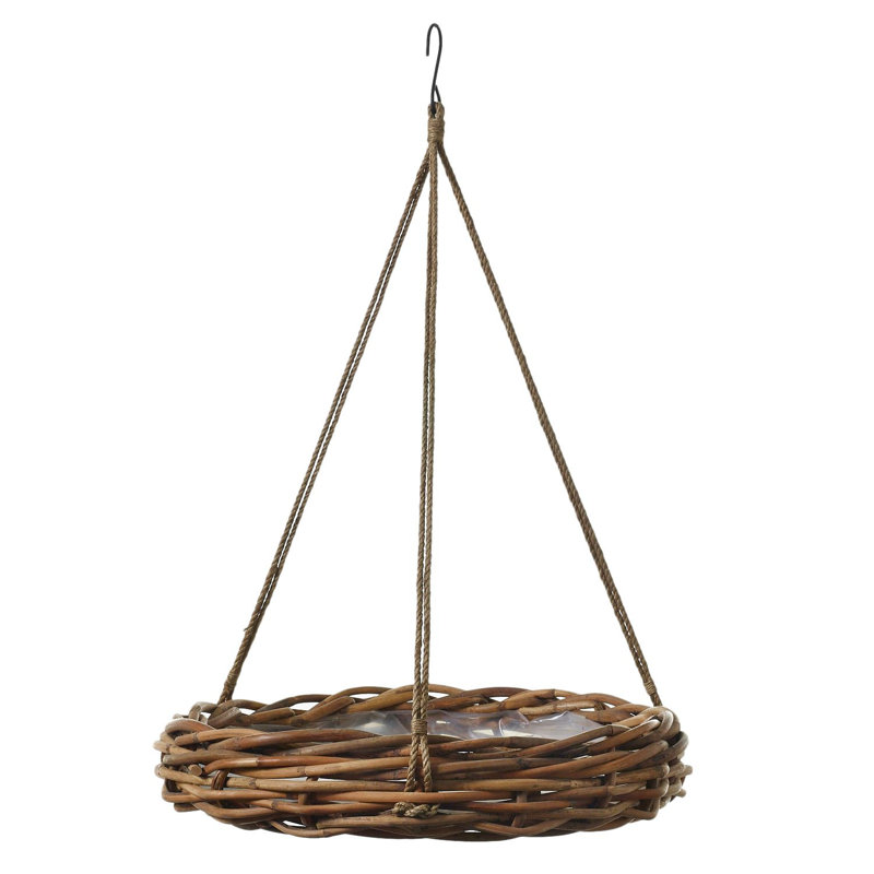Abrihet Handmade Wood Hanging Planter, 6.75" H x 35" W x 35" D