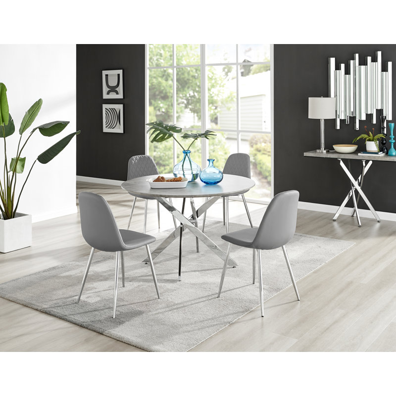 4 - Person Dining Set, Grey/Silver