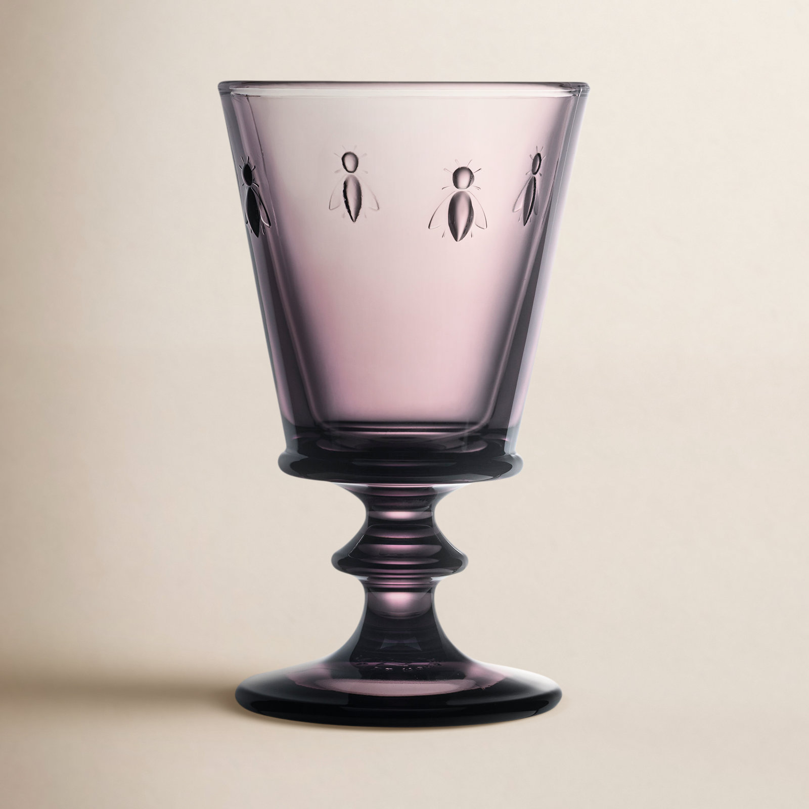 La Rochere Napoleon Bee Aubergine 9 Oz. Wine Glass, Set Of 6.