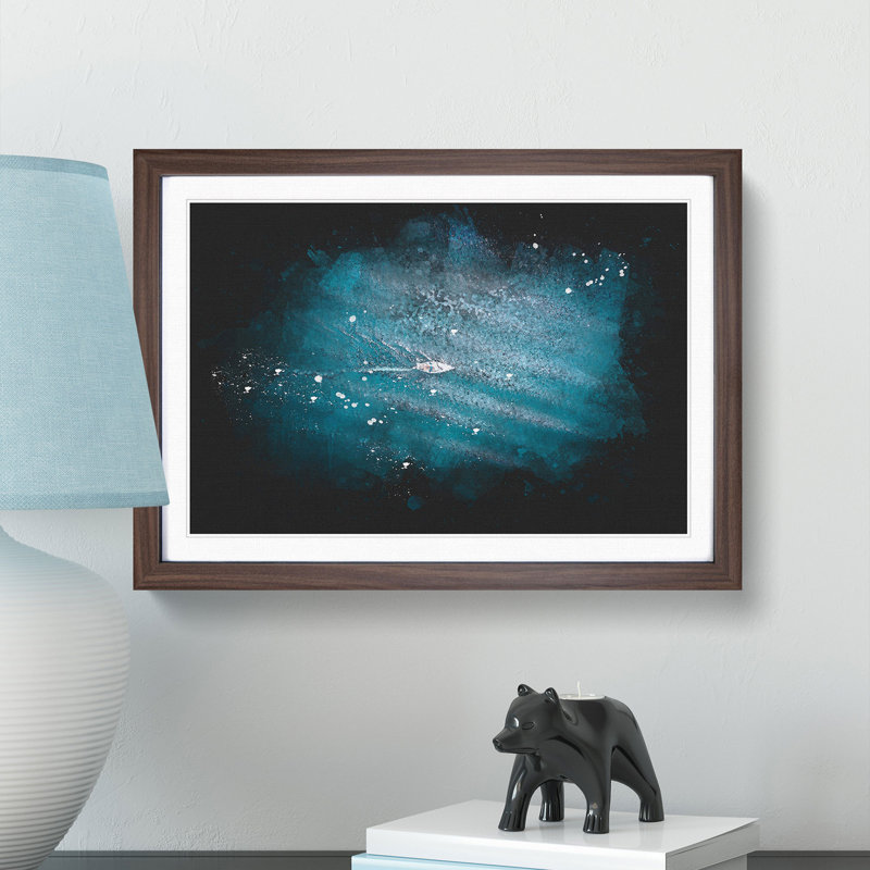 Boat in the Open Sea - Picture Frame Painting Print, Walnut Framed, 24cm H x 33cm W x 2cm D