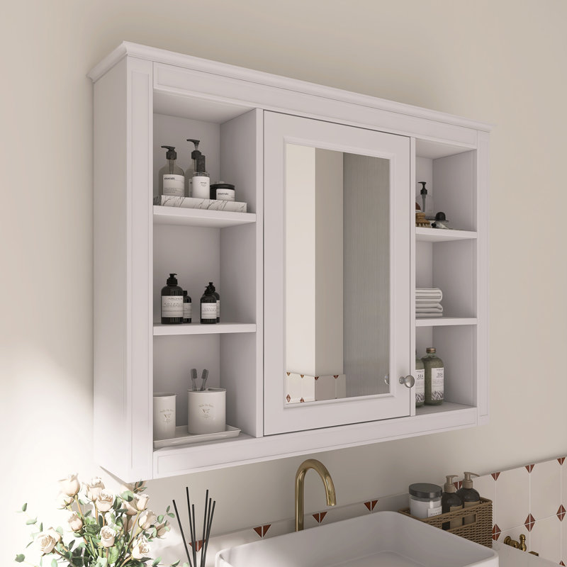 Wall Mounted Bathroom Medicine Cabinet With Mirror, White