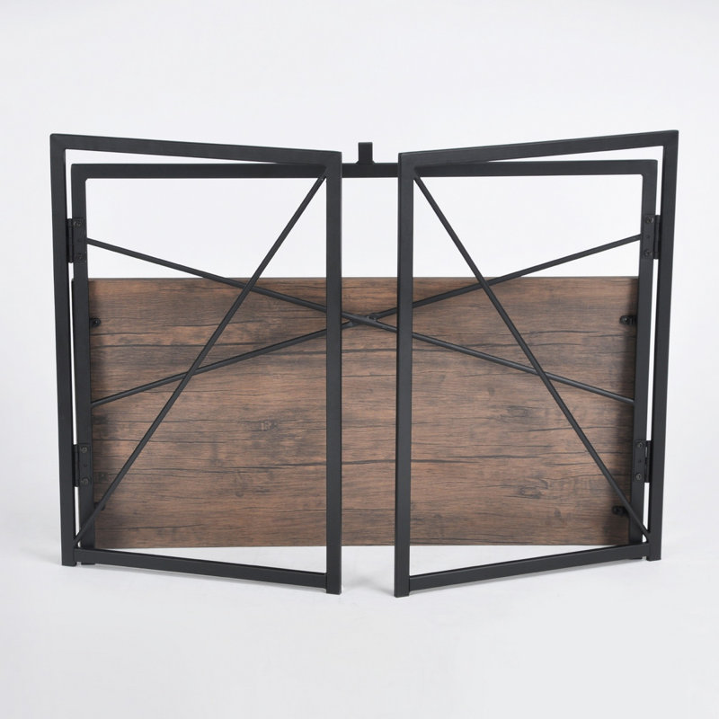 Arkham Metal Base Writing Desk, Dark Brown/Black