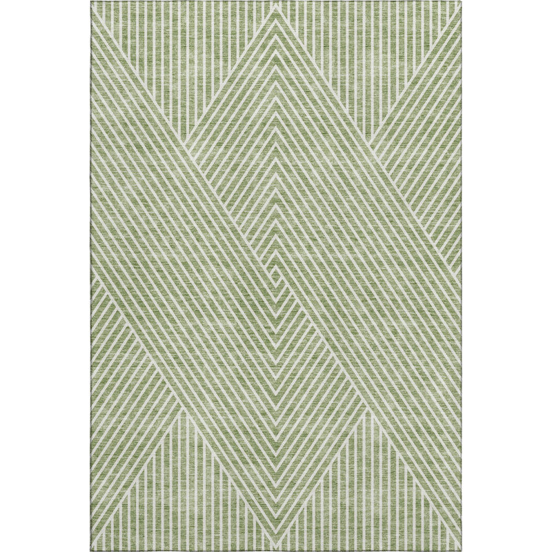 Premium Machine Washable Prisco Aloe Rug, Rectangle 3' x 5'