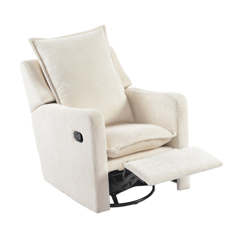 NESTLER RECLINER NURSING CHAIR, OFF WHITE BOUCLE