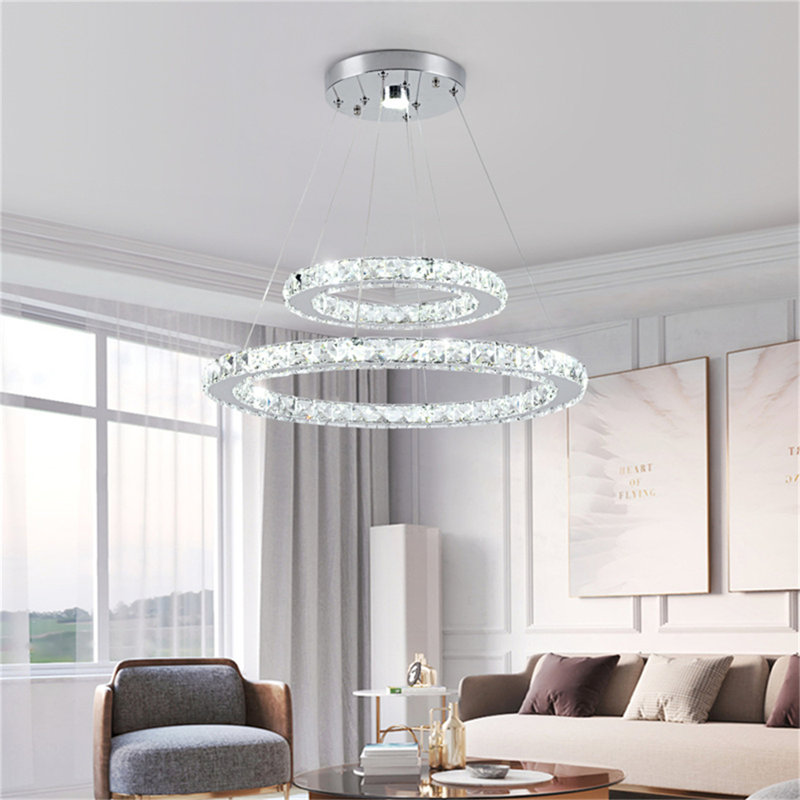 Lucchesi 2 - Light Crystal LED Chandelier, Chrome