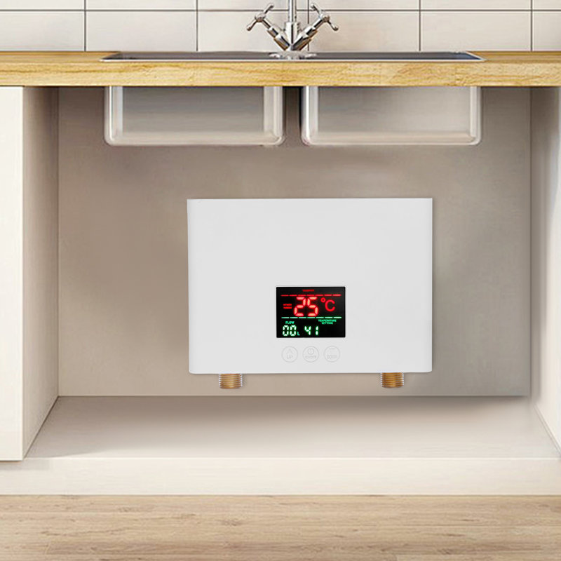 Chauffe-eau instantané mural électrique sans réservoir instantané 3000W 110V avec écran tactile ACL et télécommande IPX4