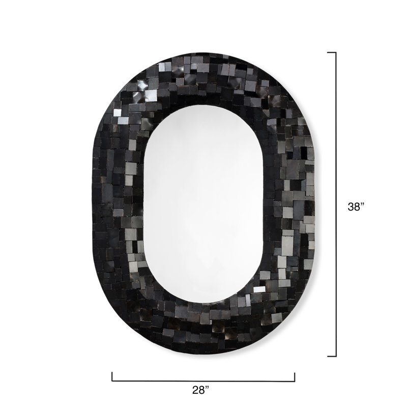 Black Iron Patchwork Rectangular Wall Mirror