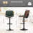 Modern Swivel 26”H Barstools, Adjustable Height Counter Stools With Bentwood, Faux Leather Upholstered Bar Stools With Footrest For Bar, Kitchen, Dining Room-29039031