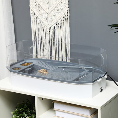 Aquarium avec tortue avec plateforme de pèlerinage et surface pour plantes - terrarium à 360 °, 24,5 po x l 12,08 po x l 9,08 po, polypropylène
