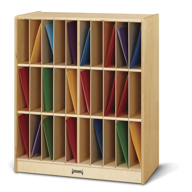 Jonti-Craft 30-Slot Wooden Portfolio Mailbox Organizer