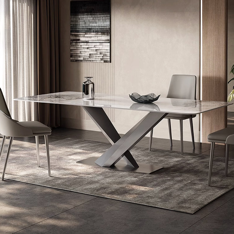 Minimalist Italian rectangular dining table, 29.53"H x 55.12"L x 31.5"W
