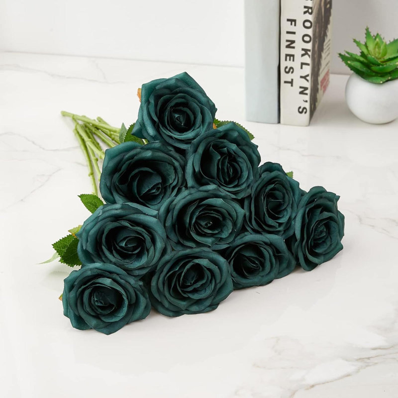 Bouquet de fleurs artificielles 10 pièces, Vert