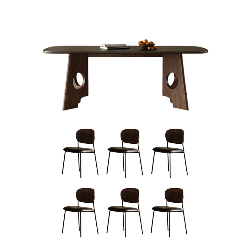 Ensemble de table de salle à manger ovale de couleur grotte, H 29,52 po x L 62,99 po x l 31,49 po