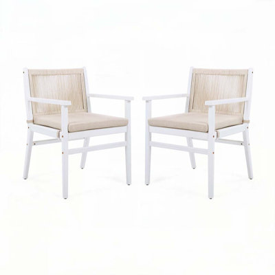Fauteuil d'extérieur en bois d'acacia avec corde