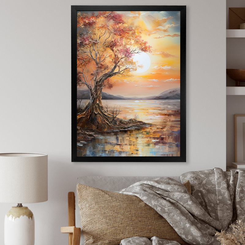 Sunrise Charm liquide Art III, Cadre photo noir, H 20 po x l 12 po x P 1 po