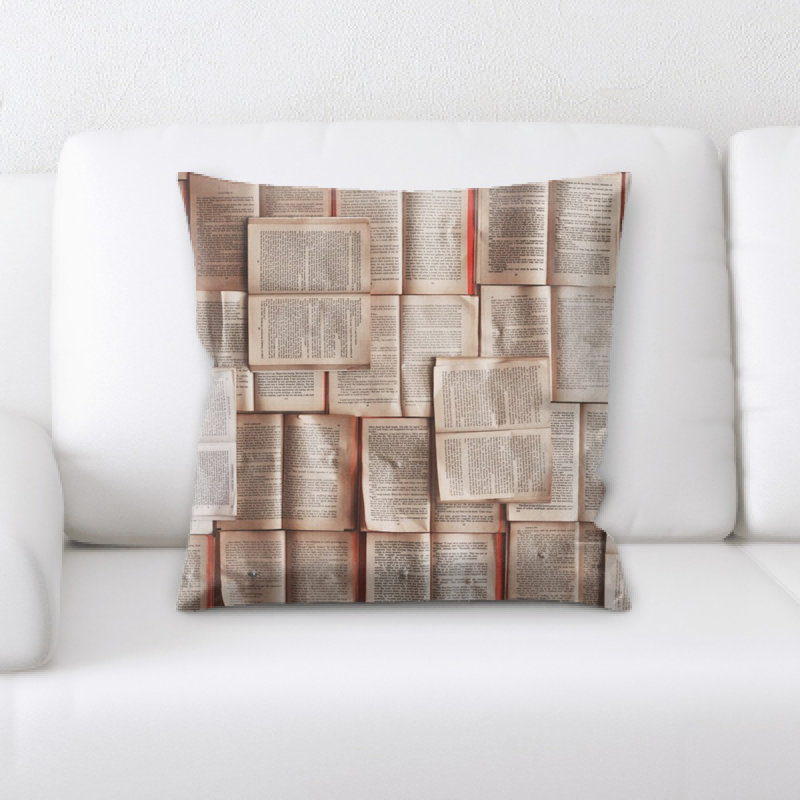 Housse et insert de coussin carré Livres