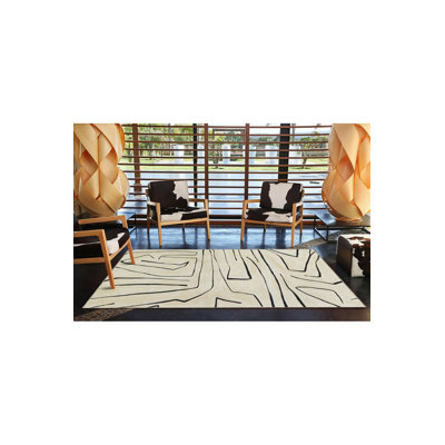 Tapis décoratif rayé à motif de peinture lavable