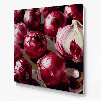Vegetables Onion Red Red Metal Wall Art