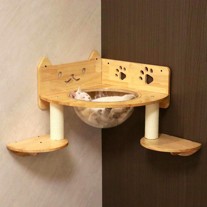  Large Cat Perch, Large Cat Wall Bed, Cat Spaceship| Rubber Wood